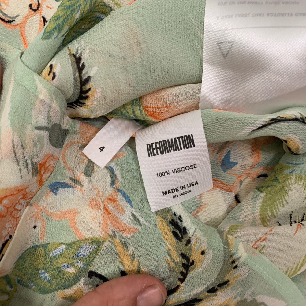 Reformation Floral Green Mini Dress - Picture 11 of 15
